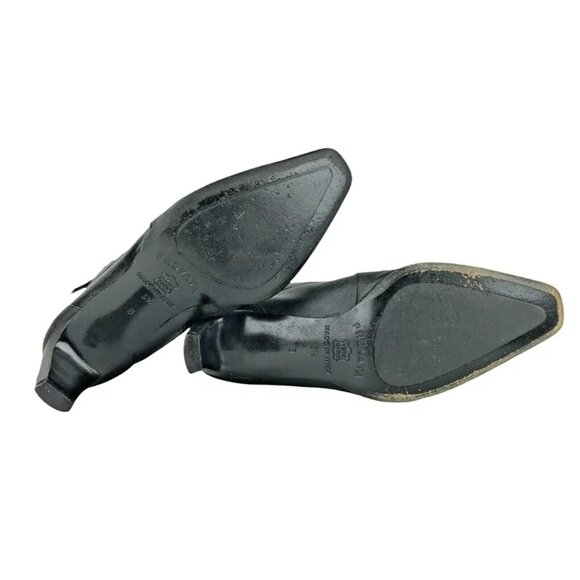 Prevata Womens Black Vero Cuoio Cone Heel Almond Toe Ankle Boot Size US‎ 5.5 - Picture 7 of 9